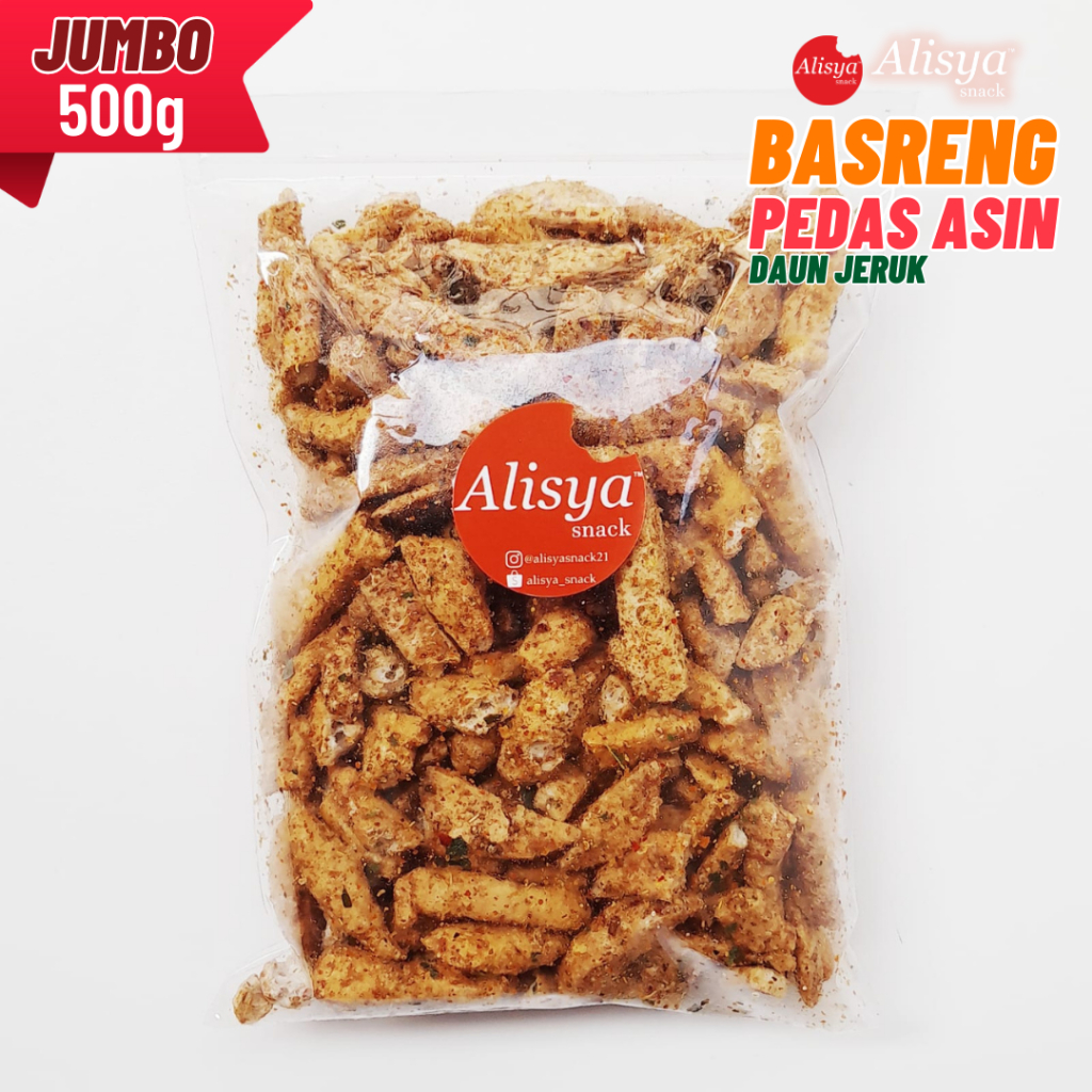 

Basreng Viral Bumbu Melimpah Pedas Asin Daun Jeruk Asli Bandung 500 gram - Alisya Snack