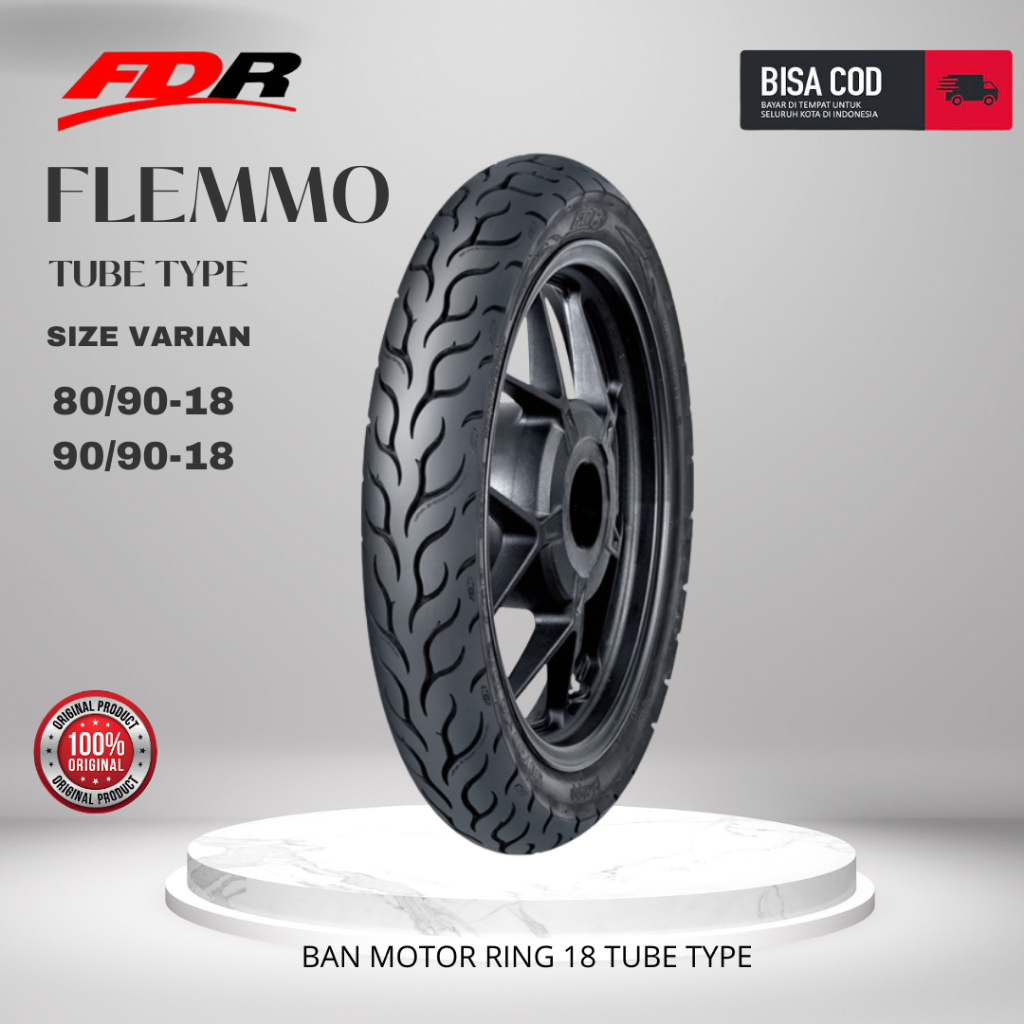 Ban Motor Ring 18 FDR FLEMMO 80/90-18 90/90-18 Bukan Tubeles (Tube Type) RX king Thunder MP Primus