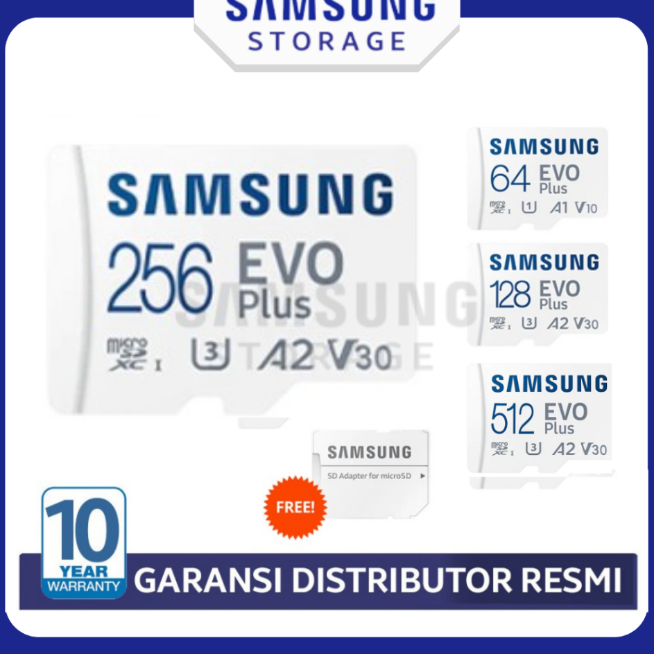 XBBK7626 Stok terbaru  Samsung MicroSD Evo Plus 256GB 128GB 64GB Memory Card hp Micro SD Kartu SD Me