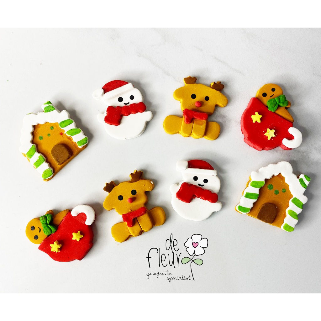 

Gumpaste hiasan kue natal cangkir kue jahe - DFN2302