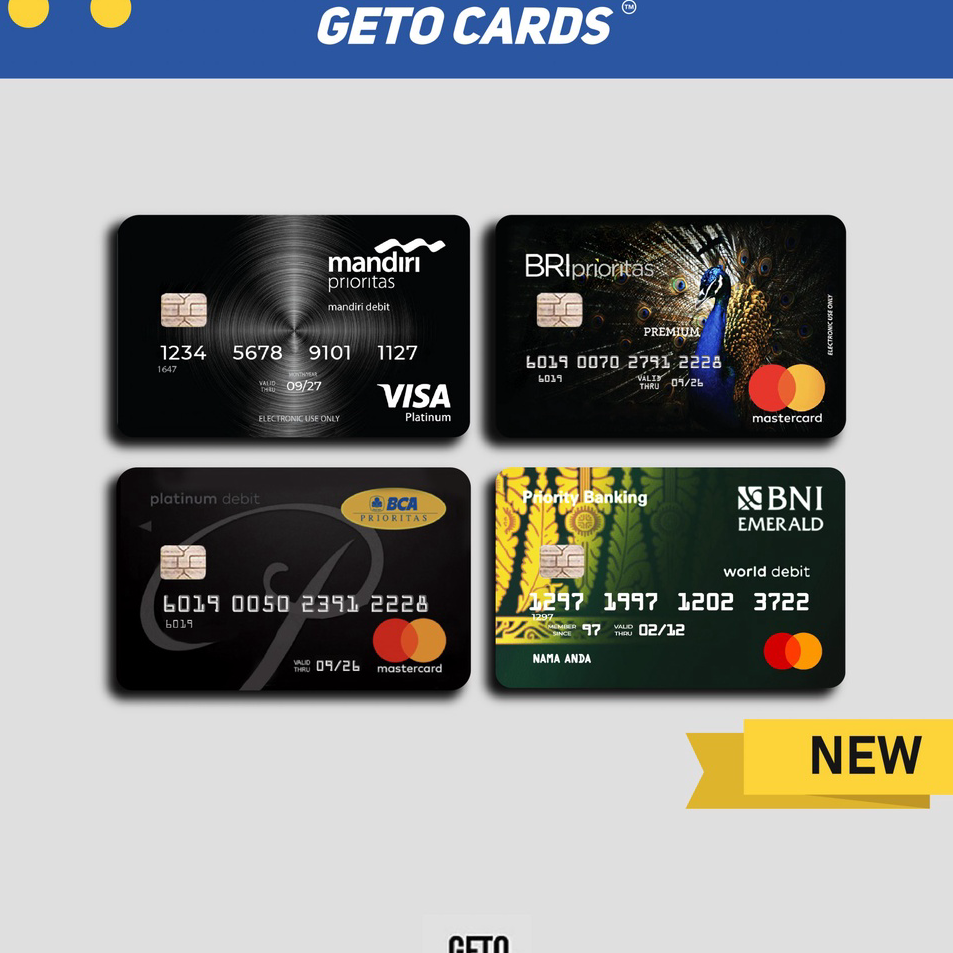 ➣✷✮ Stiker Sticker Skin Kartu Atm Fake Prioritas BCA MANDIRI BRI BNI | GETOCARD GETO CARDS