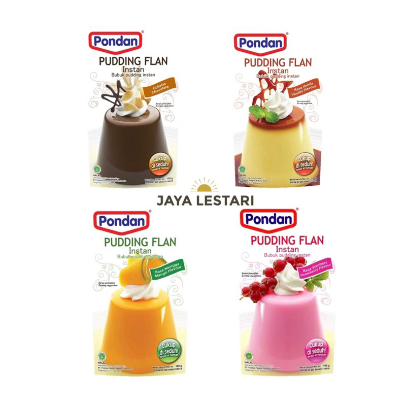 

Pondan Pudding Flan Instan Pouch (100g) (3 Varian Rasa)