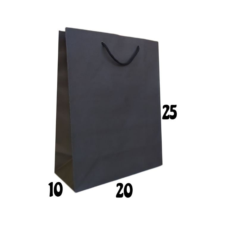 

[BISA SATUAN] paper bag hitam polos 20x10x25