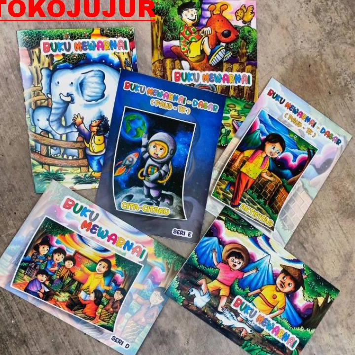 

Ready Stock TOKOJUJUR Buku Mewarnai Anak Sketsa Manual Handmade Asli Bertema A4 Belajar Seri Dasar Sampai Mahir Best Coloring Sketch Book Playgroup TK SD #Sale