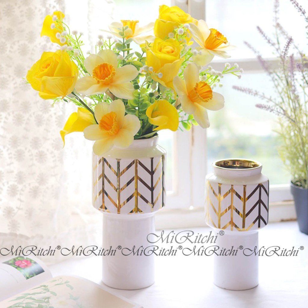 MiRitchi Vas Bunga Aesthetic Keramik Dekorasi Meja Flower Vas Nordic