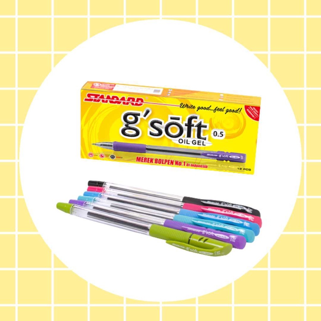 

Standard Pen - G'Soft 0.5 Isi 12 pcs ( Pulpen, Pena, Ballpoint ) | SentosaMart24
