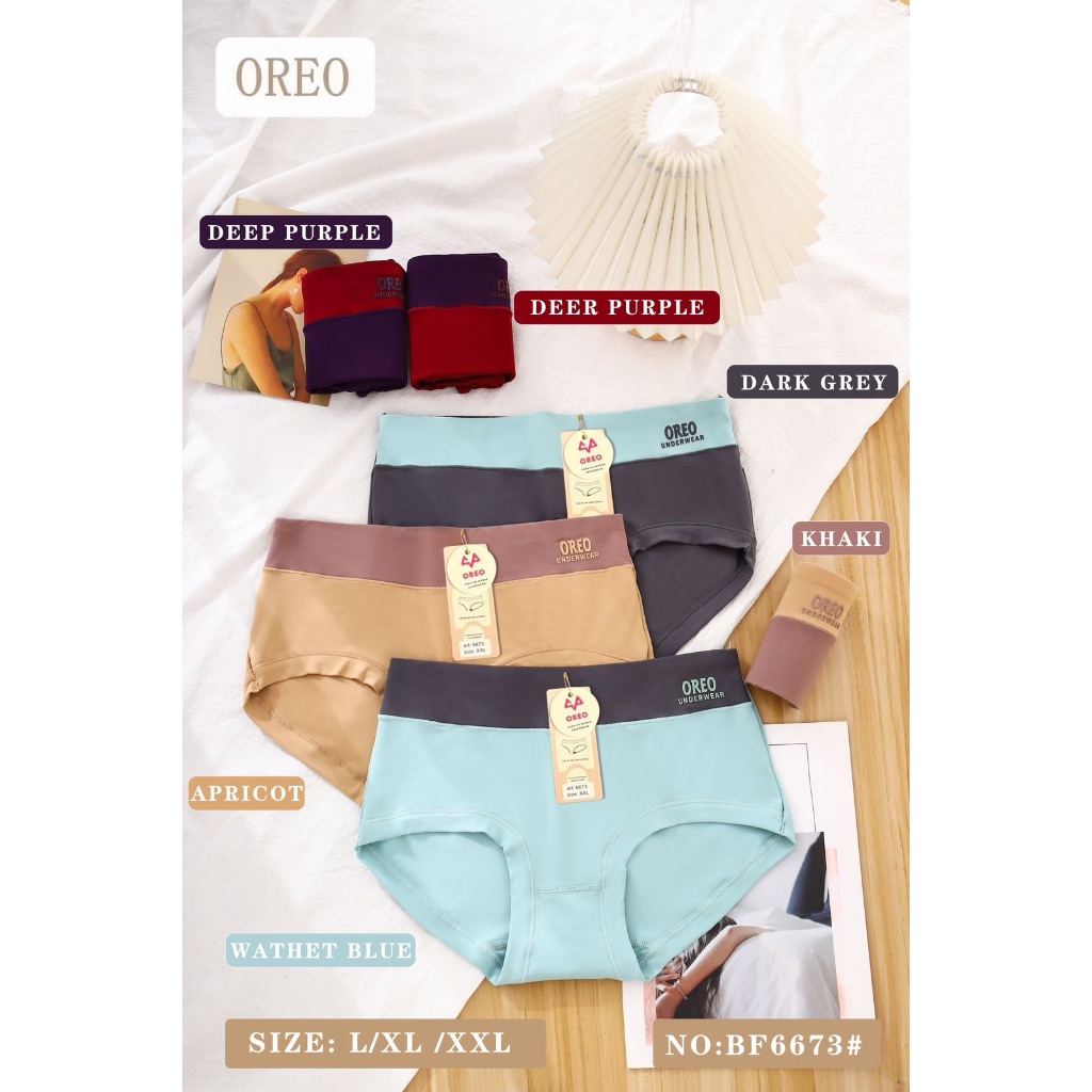6PCS Celana Dalam Wanita Cotton Premium LUPO OREO UnderWear 6673