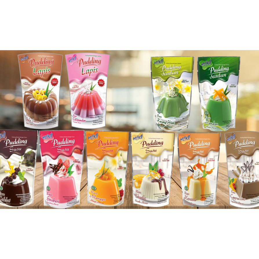 

☌➜✥ Nutrijell Nutrijel PUDDING Susu Puding Susu All Varian Rasa HALAL BPOM Serba Murah