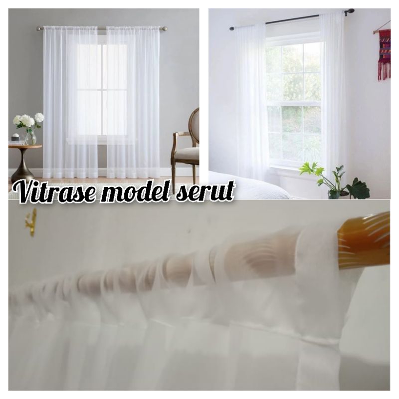 Gorden putih transparan Gorden serut jendela Tirai pintu