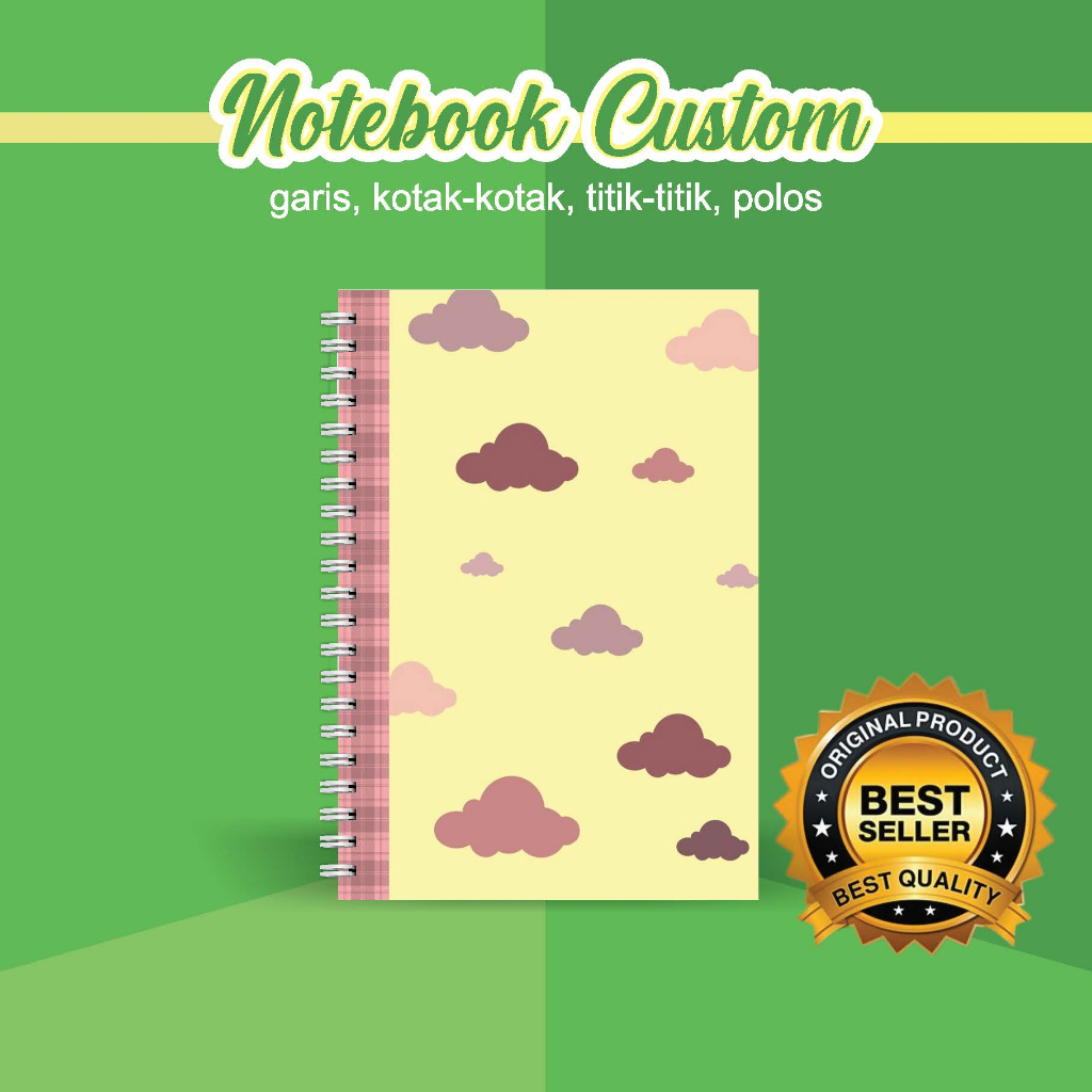 

NOTEBOOK A5 CUSTOM CATATAN/JURNAL BOOKPAPER GRID/KOTAK2#DOTTED/TITIK2#BLANK/POLOS