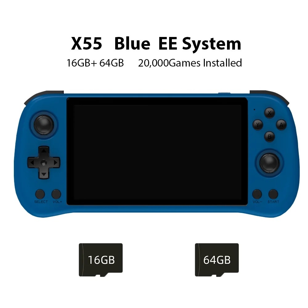 POWKIDDY X55 Retro Handheld Game Console 5.5Inch Screen 16GB+64GB
