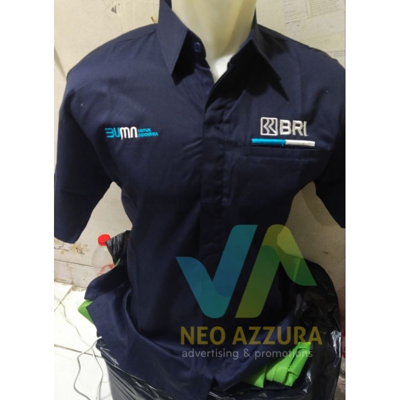 Kemeja seragam kerja BUMN BANK BRI pria/wanita lengan pendek | polos & formal