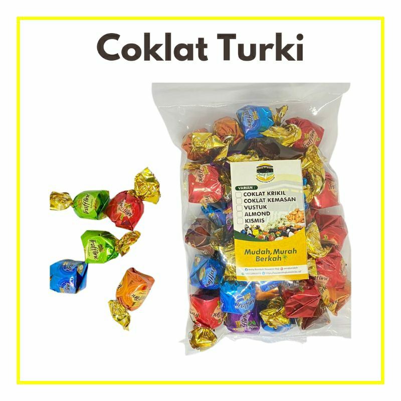 

Coklat Turkey Mix/Coklat Arab 500 gr oleh oleh haji umroh
