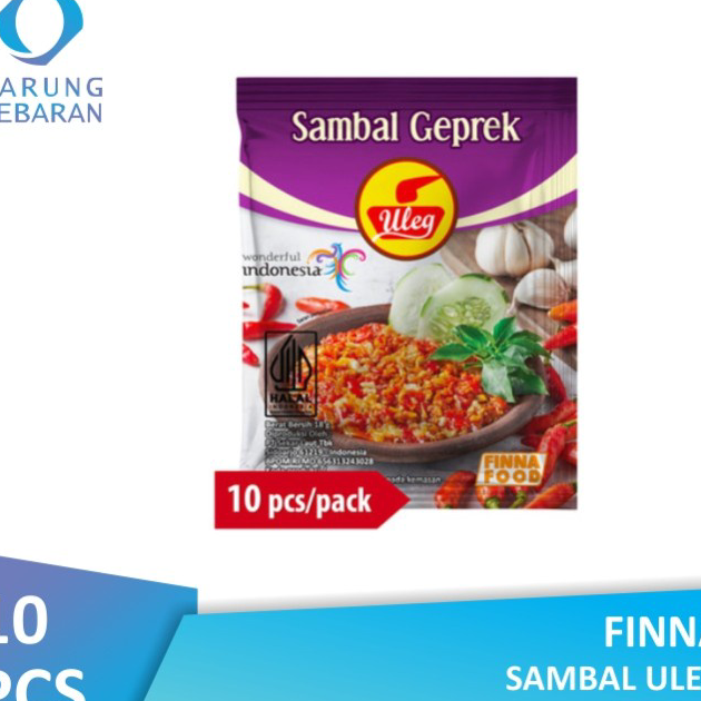 

Best Seller Finna Sambal Uleg Geprek Sachet 18gr (Isi 10 Pcs) Grosir