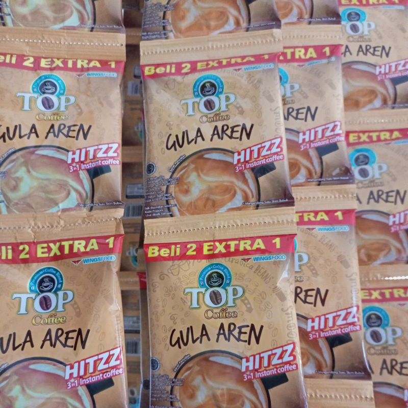 

kopi top gula aren Rp.13700 1renteng isi 10 gratis 5pcs