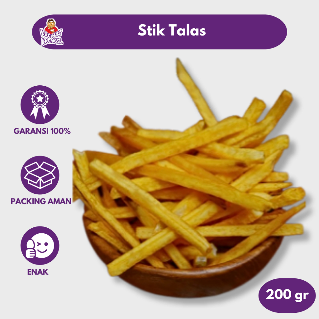 

STIK TALAS KERIPIK TALAS ORIGINAL RENYAH DAN GURIH 200gr