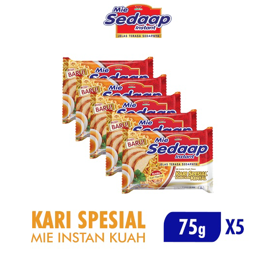 

☍✭✽ Mie Sedaap Kari Kental Spesial 75gr x5 Pasti Murah