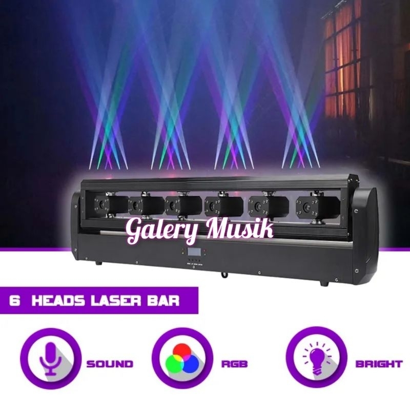 Moving LED Disco 6 Eyes RGB Laser Moving Head Light Bar Beam Moving Head Light DJ Party Stage Effect