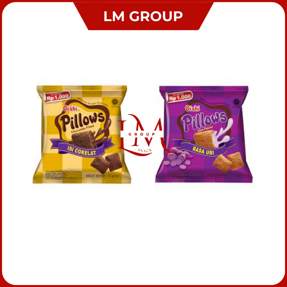 

⚡Cuci gudang⭐ Pillows Oishi Biskuit Isi Cokelat/Ubi 1 Pack Isi 20 pcs