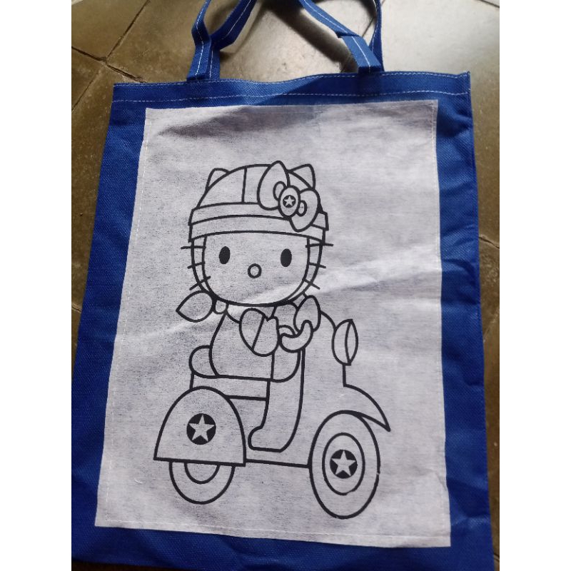 

coloring mewarnai tas kain sponbond hello kitty vespa motor