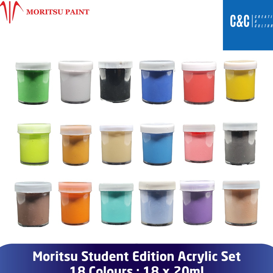 

Ready Stock Cat Akrilik Set Moritsu Acrylic Paint Student Edition 20ml