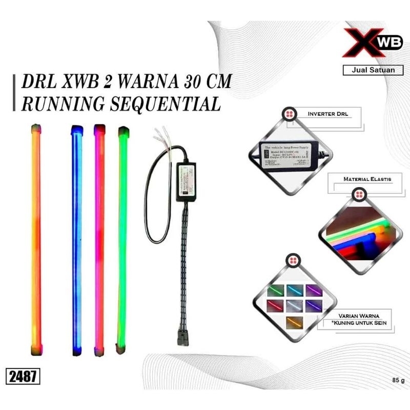 Lampu Led Alis 2 mode Drl + Sein Running 30cm Merk XWB
