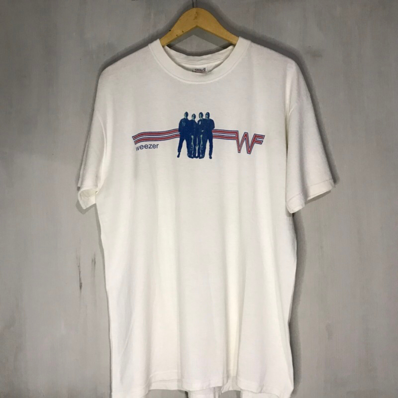 KAOS BAJU BAND VINTAGE WEEZER MUPPET SHOW KERMIT 2002 ANVIL RED OFFICIAL RARE MERCH