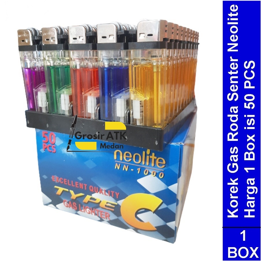 Korek Gas / Mancis / Korek Api / Pemantik Roda + Senter neolite