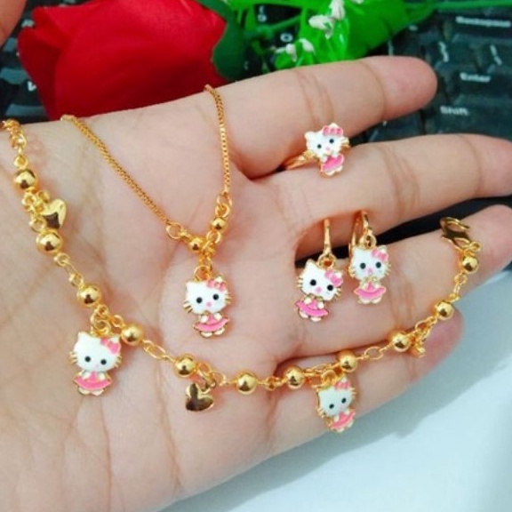 Beli DongB6n1M bisa COD.set anak helokity.perhiasan titanium motip terbaru