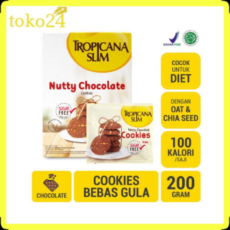 

Tropicana Slim Nutty Chocolate Cookies 200 gr