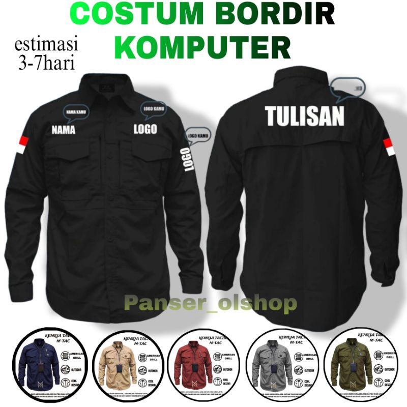 Kemeja Tactical M-TAC Kemeja Tactical Outdoor Kemeja Lapangan Kemeja Tactical Bordir custom