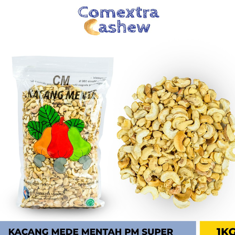 

THYF7253 Terbaru 3.3 Kacang Mede Mentah Belah PM Super 1 Kg - Sulawesi Cashew Kacang Mente / Mete Comextra Majora
