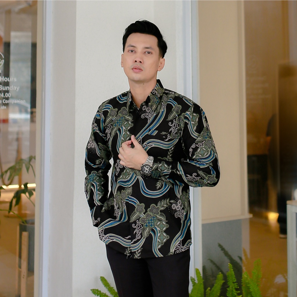 DEWANANDA Batik Slimfit Pria Lengan Panjang Modern Premium Dewasa Full Furing Katun Halus