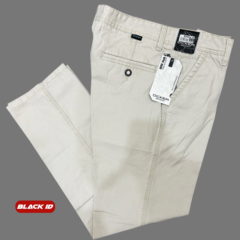 DICKER TERBARU - Celana Kanvas panjang original Reguler fit cream tulang putih tulang non street pre