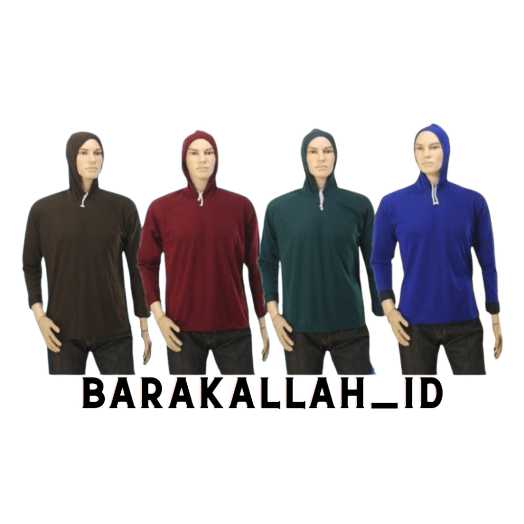 Kaos Tani Lengan Panjang Pria Model Kupluk Kaos Sawah Petani Basahan Kerja Proyek