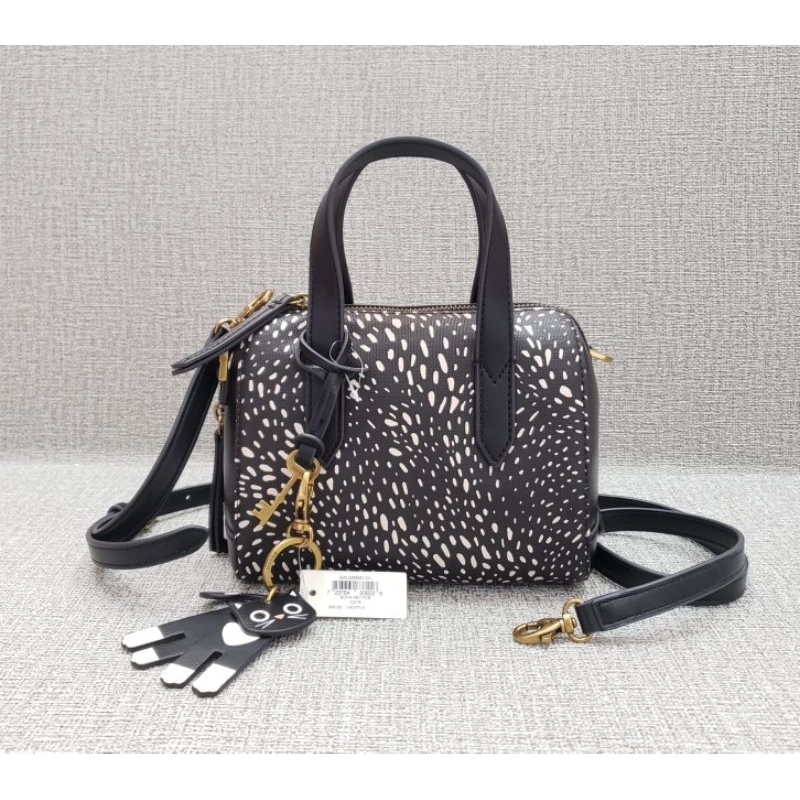 fossil Sydney mini satchel Black Cheetah