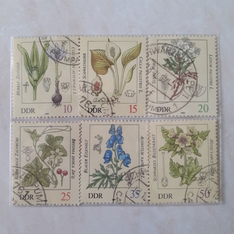 

Perangko Jerman Poisonous Plants Tahun 1982 set lengkap 6pcs