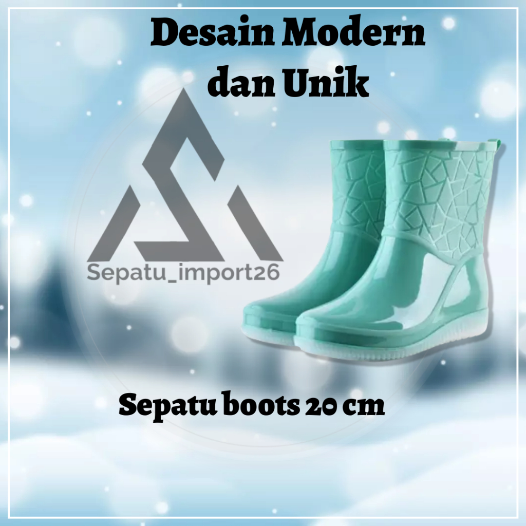 【BAYAR DITEMPAT - BERGARANSI】SEPATU WANITA BOOT KARET ANTI AIR PENDEK 20 CM SEPATU SAWAH BOTS MANCIN