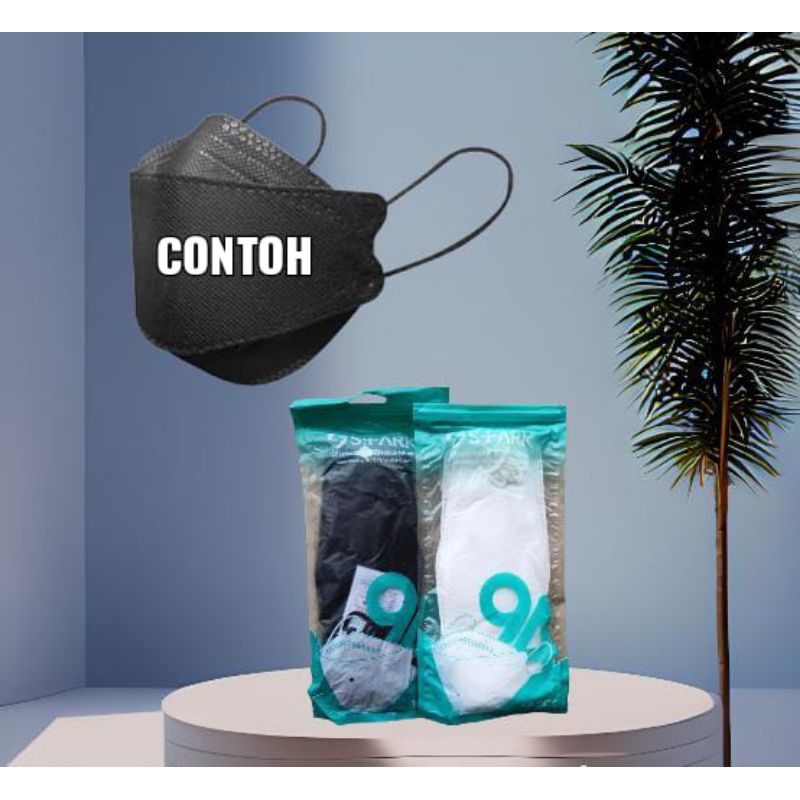 MASKER KF94 HITAM PUTIH STARK S+ARK MASKER 10PCS/PACK 4 PLY