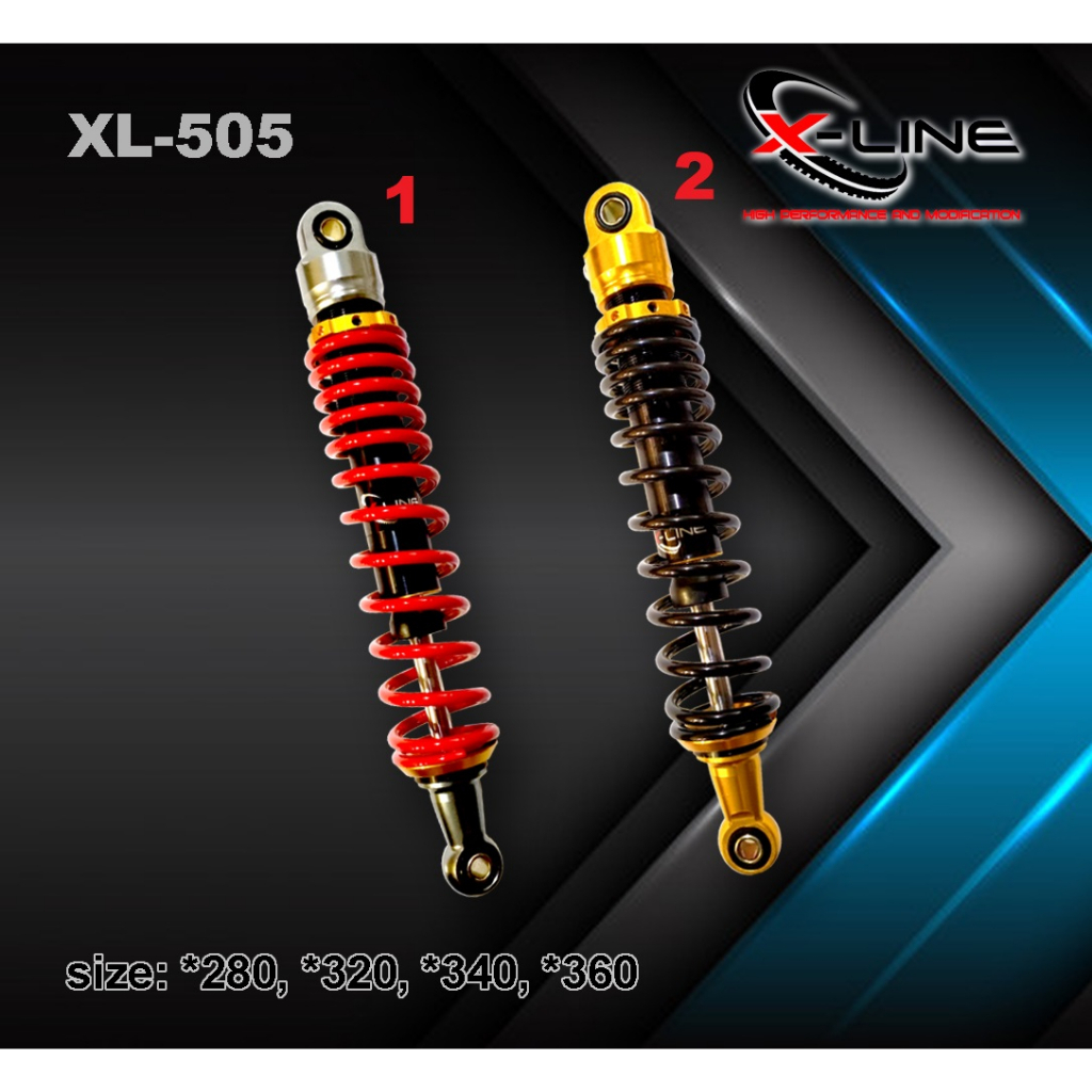 Shock Shok Shockbreaker Xline X-Line X Line Belakang Tipe 505 Motor Bebek 320 340 360 Tanpa Tabung O