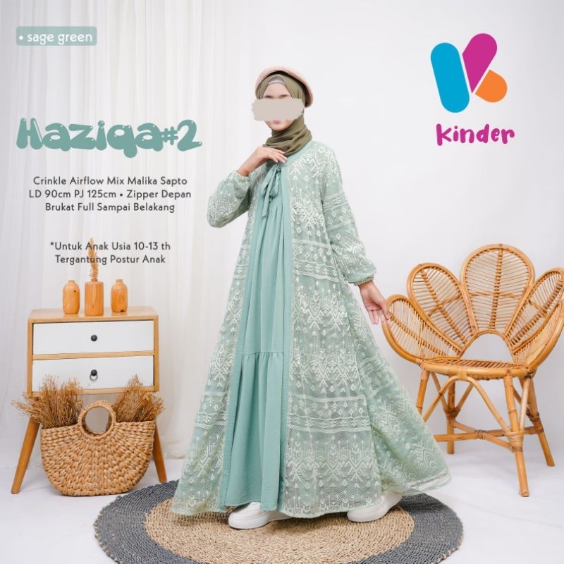 (COD) Haziqa #2 ORI Kinder // Yaya Maxi kids by sancaka// dress anak 9-13tahun