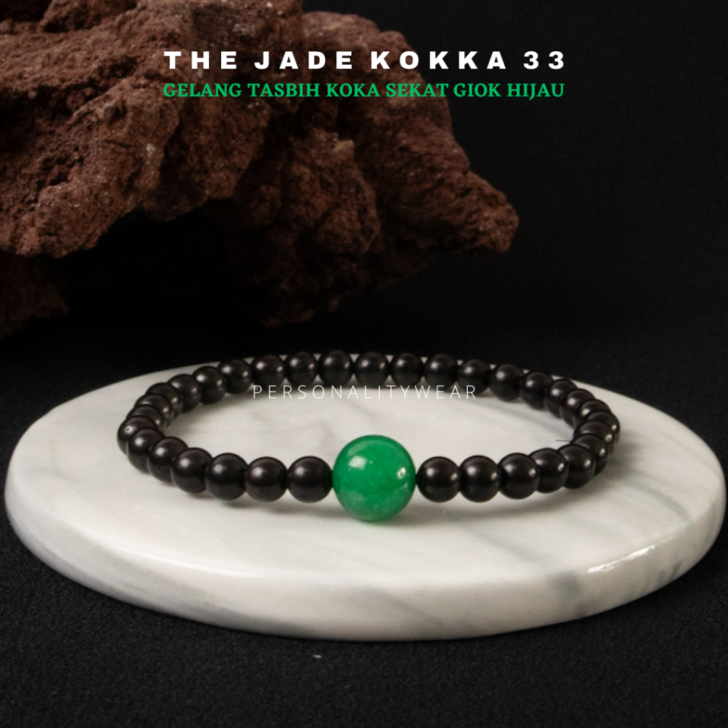 JADE KOKKA 33 - Gelang Tasbih 33 Butir Kayu Kokka Kaokah Koka Kaoka Original Aesthetic Pria Wanita K