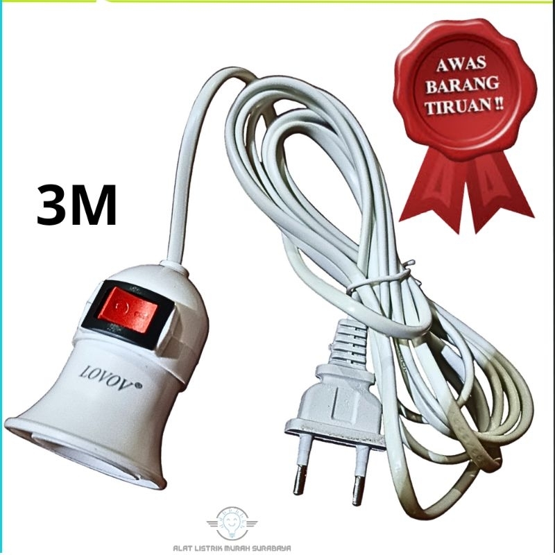 Kabel + fiting gantung perpanjangan 3m