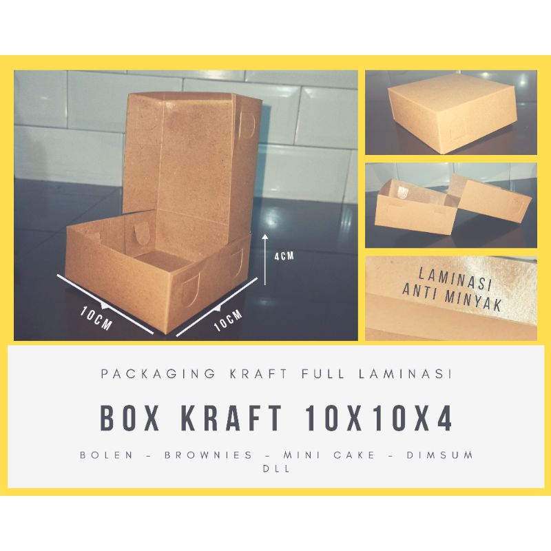 

DUS BOX 10x10 SIOMAY DIMSUM KRAFT LAMINASI DUS TAKEAWAY PACKAGING KEMASAN