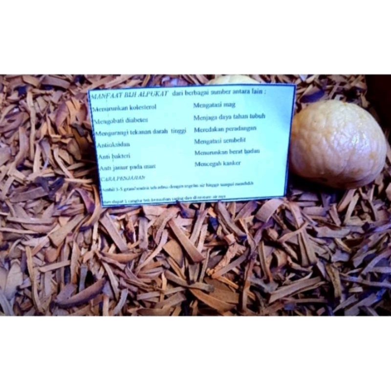 

irisan kecil biji alpukat jamu alami banyak manfaat 100gram