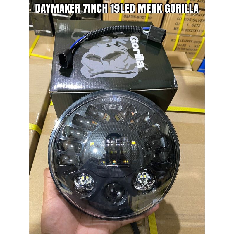 Lampu daymaker 7 inch 19 led Gorilla