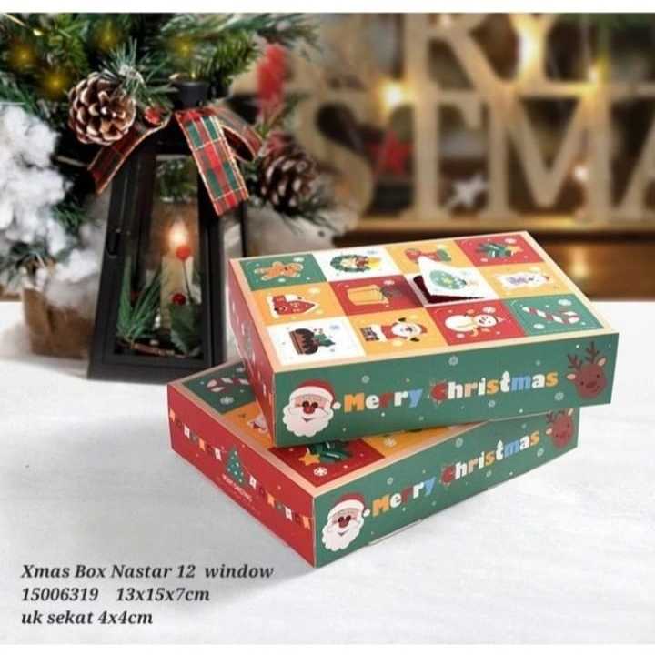 

Xmas Box Nastar 12 Window kotak nastar kecil natal christmas choco box
