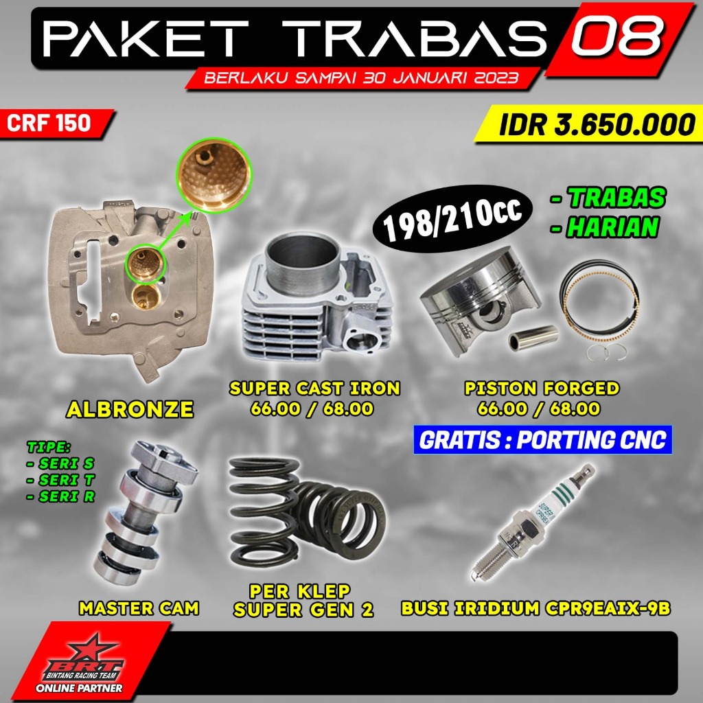 PAKET BORE UP CRF 150 | 198/210 CC | BRT