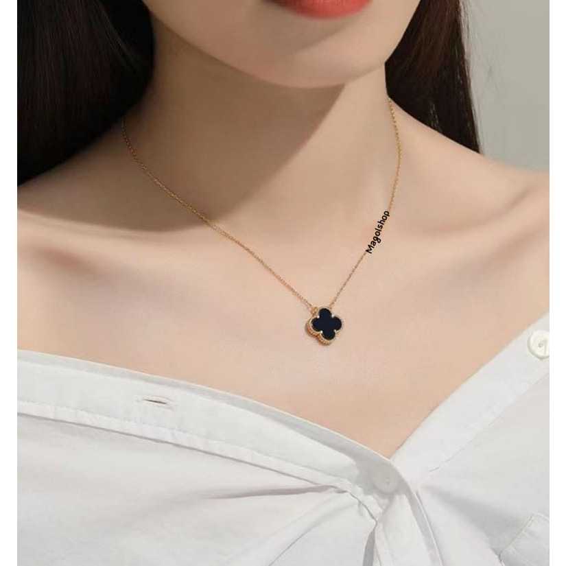 KALUNG TITANIUM MODEL DAUN CLVR SATU UK 12MM ANTI LUNTUR & ANTI KARAT (COD)