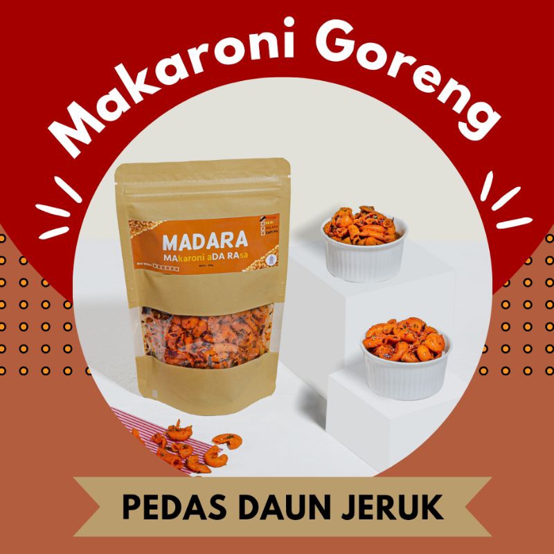 

Makaroni Goreng MADARA Variant Pedas Daun Jeruk 100gr.